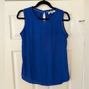The Loft Blue Sleeveless Women's Blouse Top